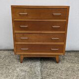 Vintage 1960s chest of drawers with compass foot