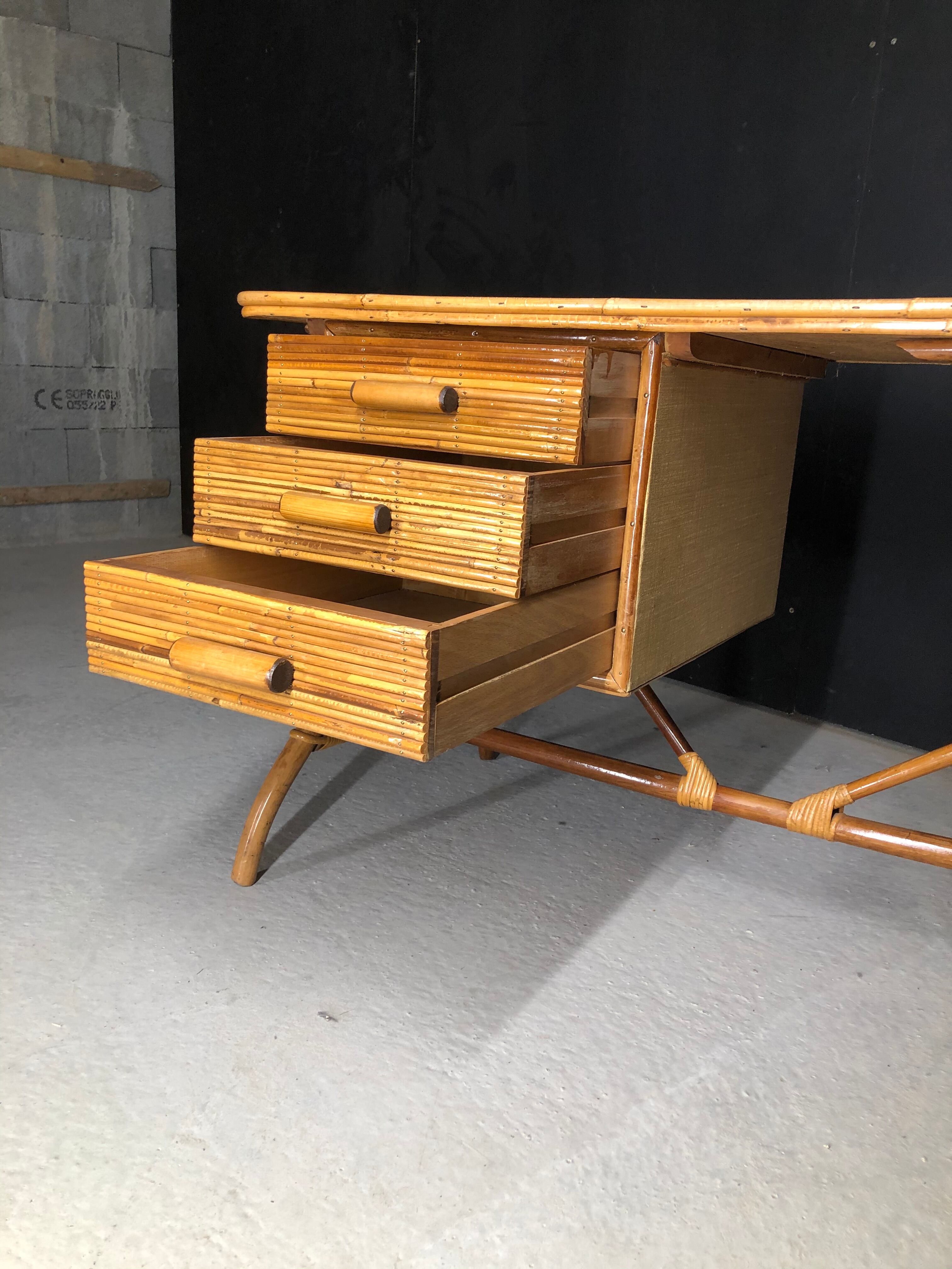 Rattan desk 1960