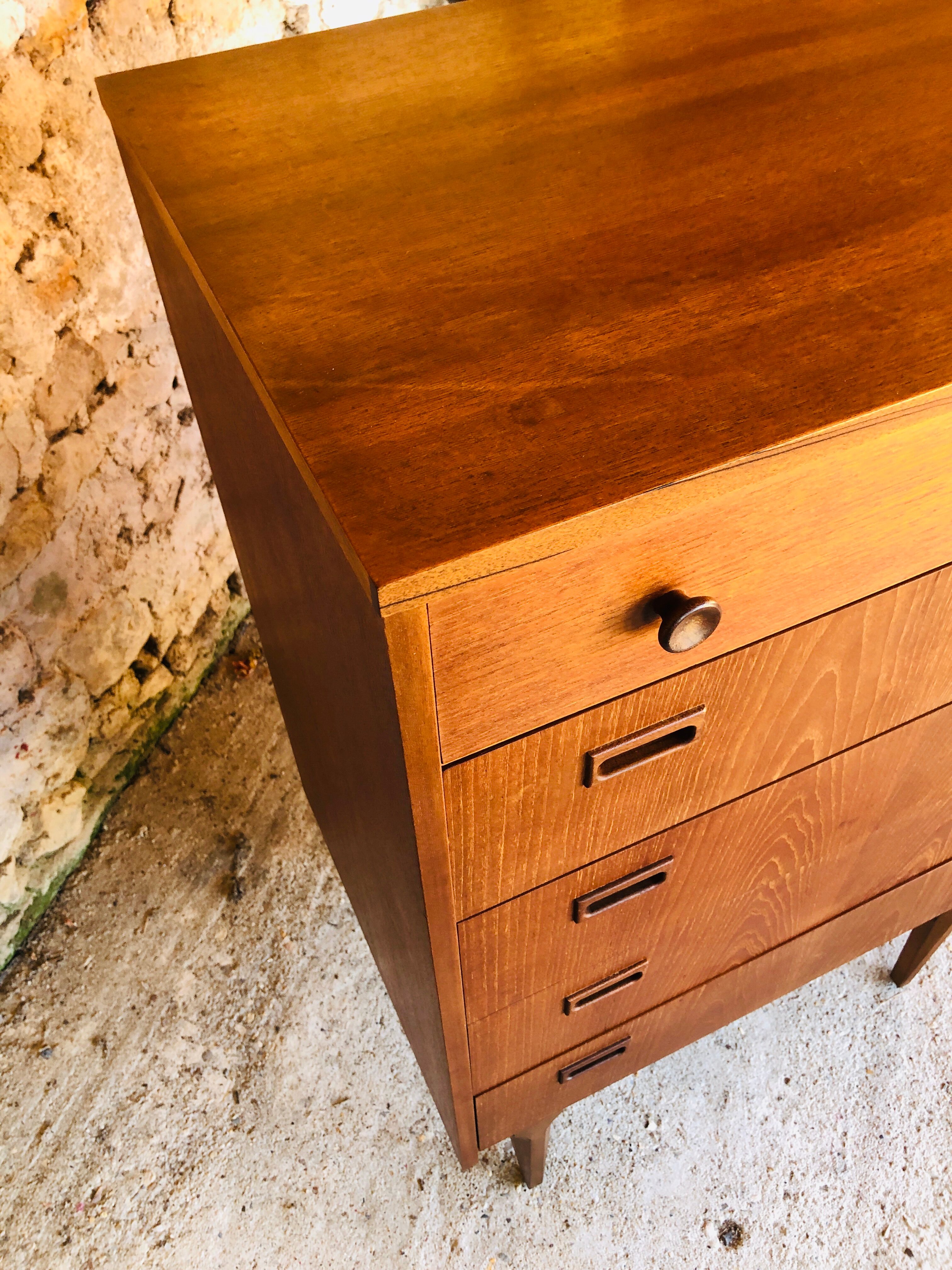 5-drawer teak dresser by Nathan, 60s