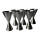 A set of 6 vintage minimalist stainless steel wine goblets