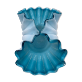 Vide poche coupe opaline dentelle turquoise vintage