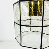 Iron and glass suspension lamp by Glashtte Limburg, 1960s