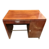 Rectangular veneered wooden desk in Art Deco style. 1930s-1940s.