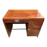 Rectangular veneered wooden desk in Art Deco style. 1930s-1940s.