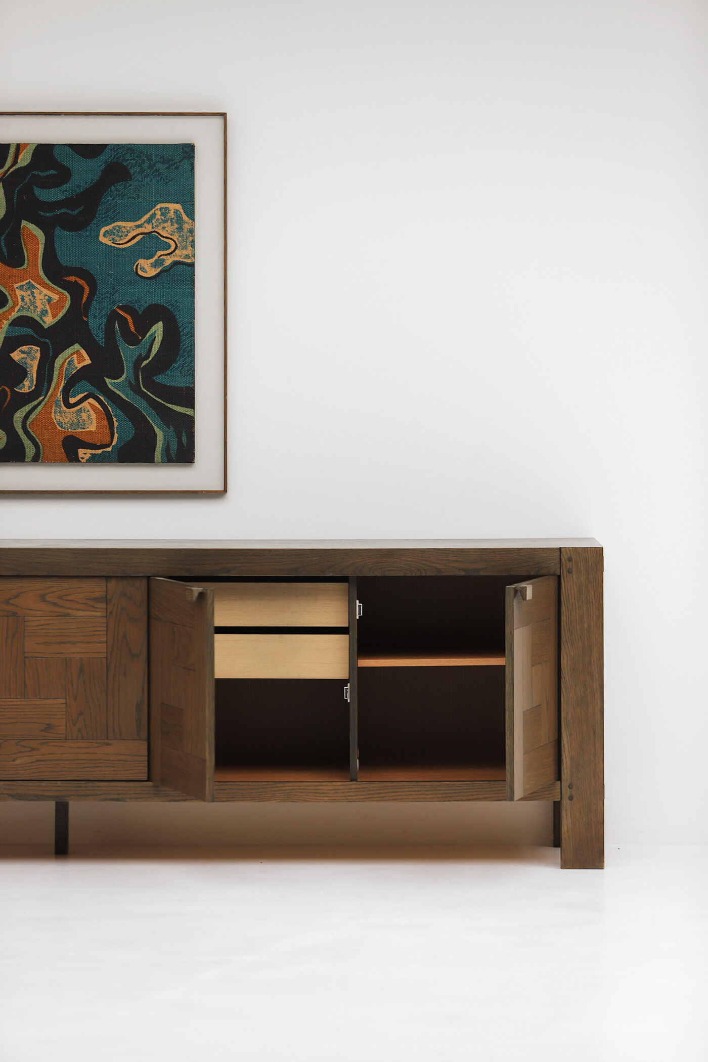 Enfilade cinq portes brutaliste Defour des années 1960