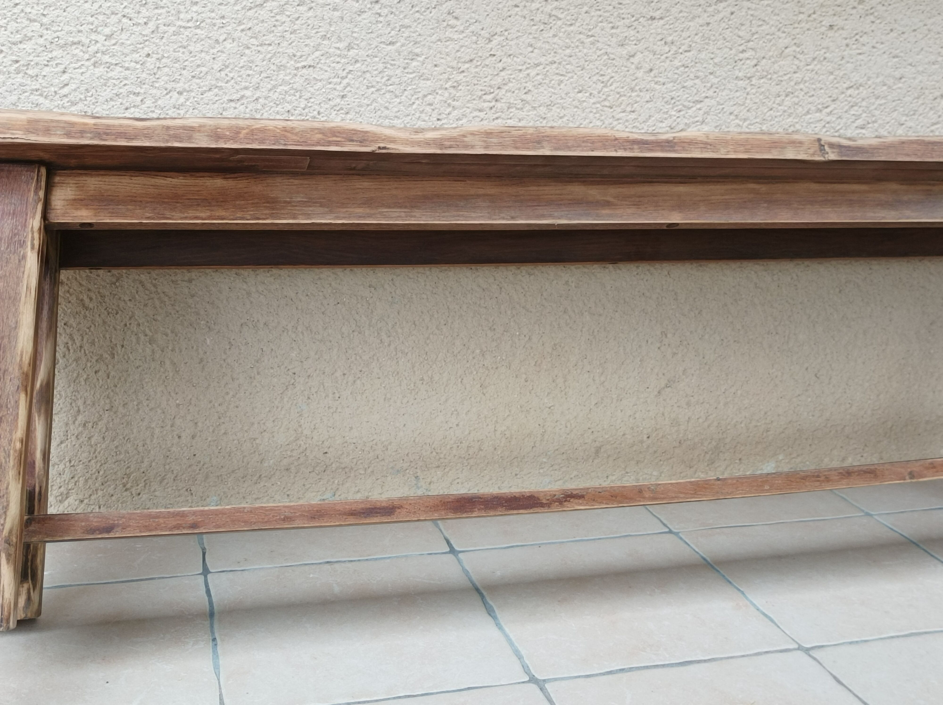 Solid oak farm bench