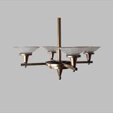 Chandelier Art Deco geometric shape, vintage c 1935