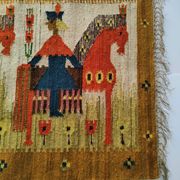 Tapisserie kilim fait main artisanat polonais années 70
