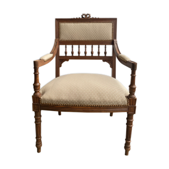 Louis XVI style armchair in walnut