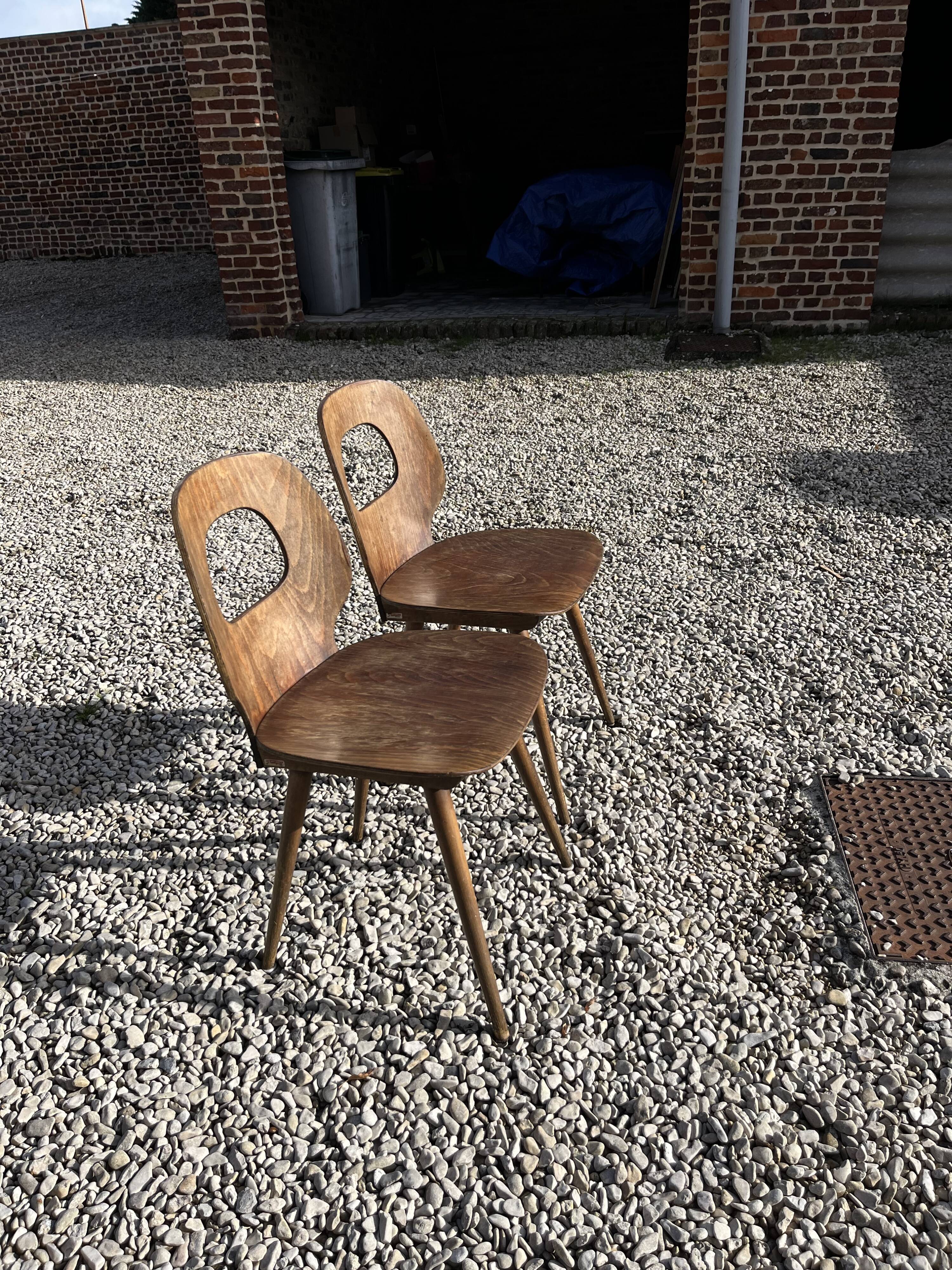 Pair of Baumann Fourmi chairs