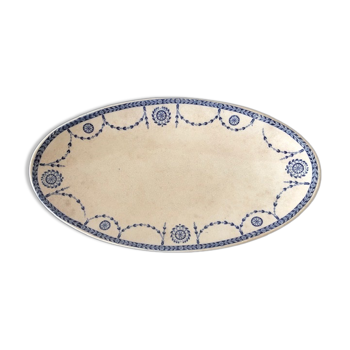 Dish oval porcelain of Lunéville KG - Model Bonaparte - blue décor