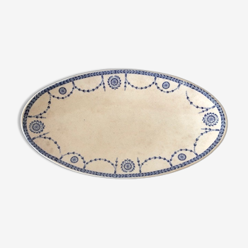 Dish oval porcelain of Lunéville KG - Model Bonaparte - blue décor