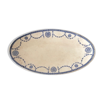 Dish oval porcelain of Lunéville KG - Model Bonaparte - blue décor