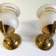 Pair of brass and granite glass sconces - 60s