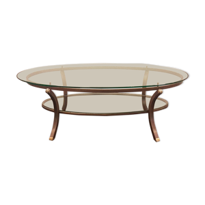 Table basse ovale vintage - pierre