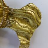 Henri Fernandez, Brass Fish Wall Lamp, Signed