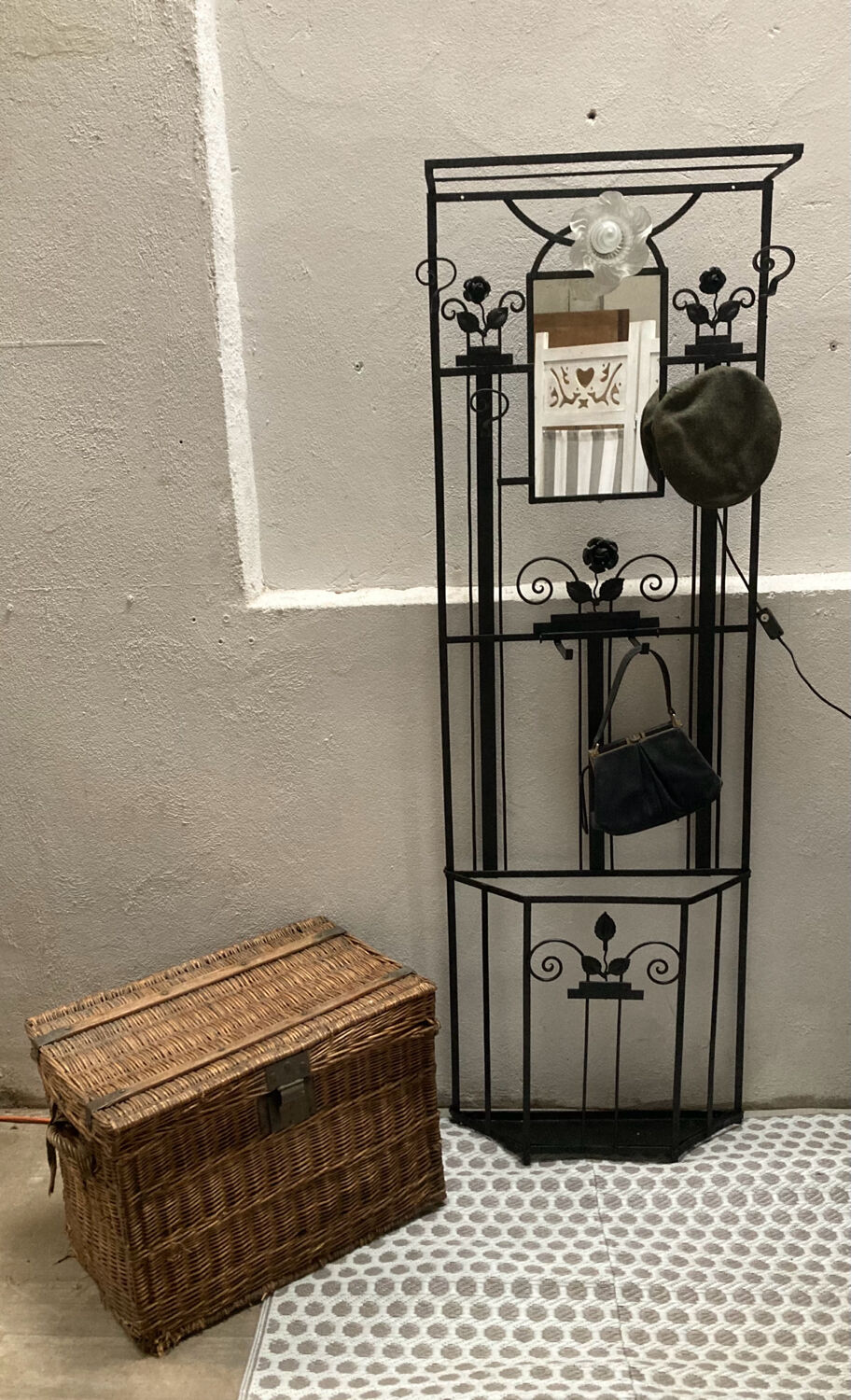Art Deco coat rack wrought iron wardrobe