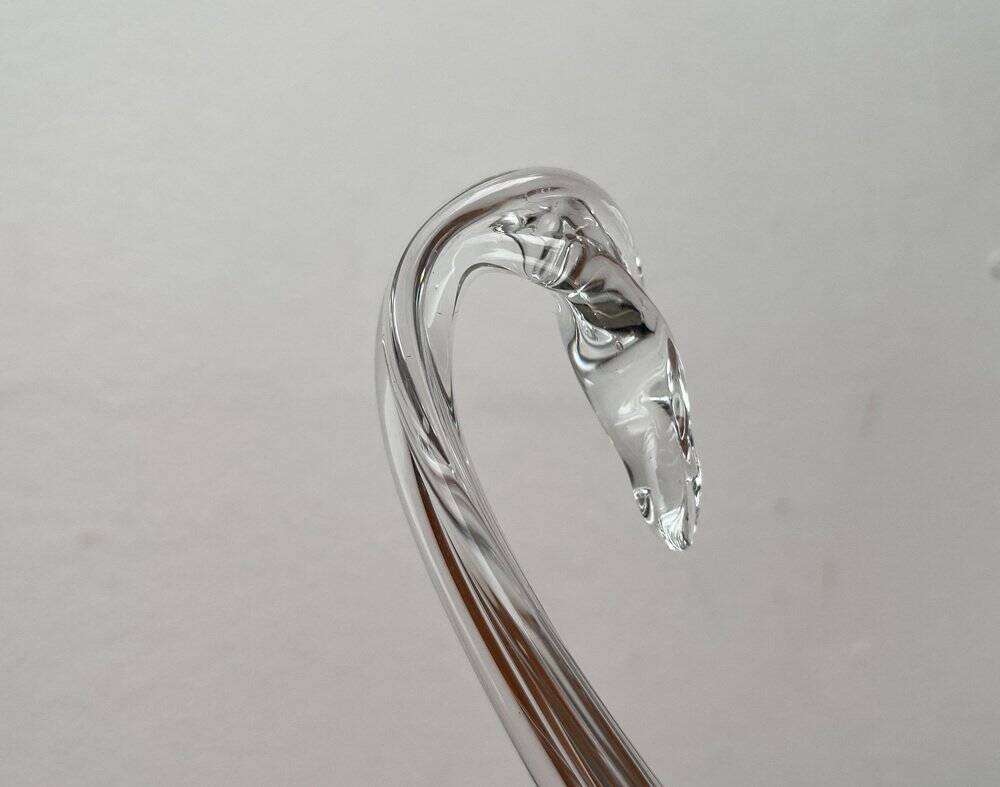 Vintage Glass Swan-Shaped Vase