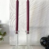 Pair of crystal column candlesticks from the 50s and 60s