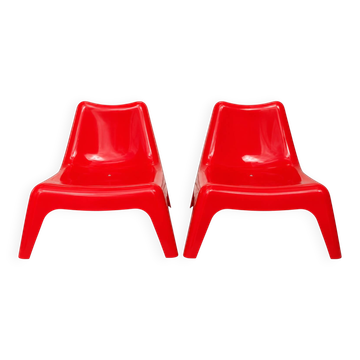 Children's armchair pair BUNSÖ – IKEA – Thomas Sandell – red