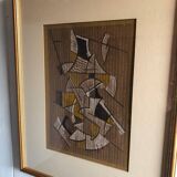 Abstract painting on cardstock
