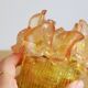Vintage Transparent Resin Vase Brutalist Style Calla Lilies