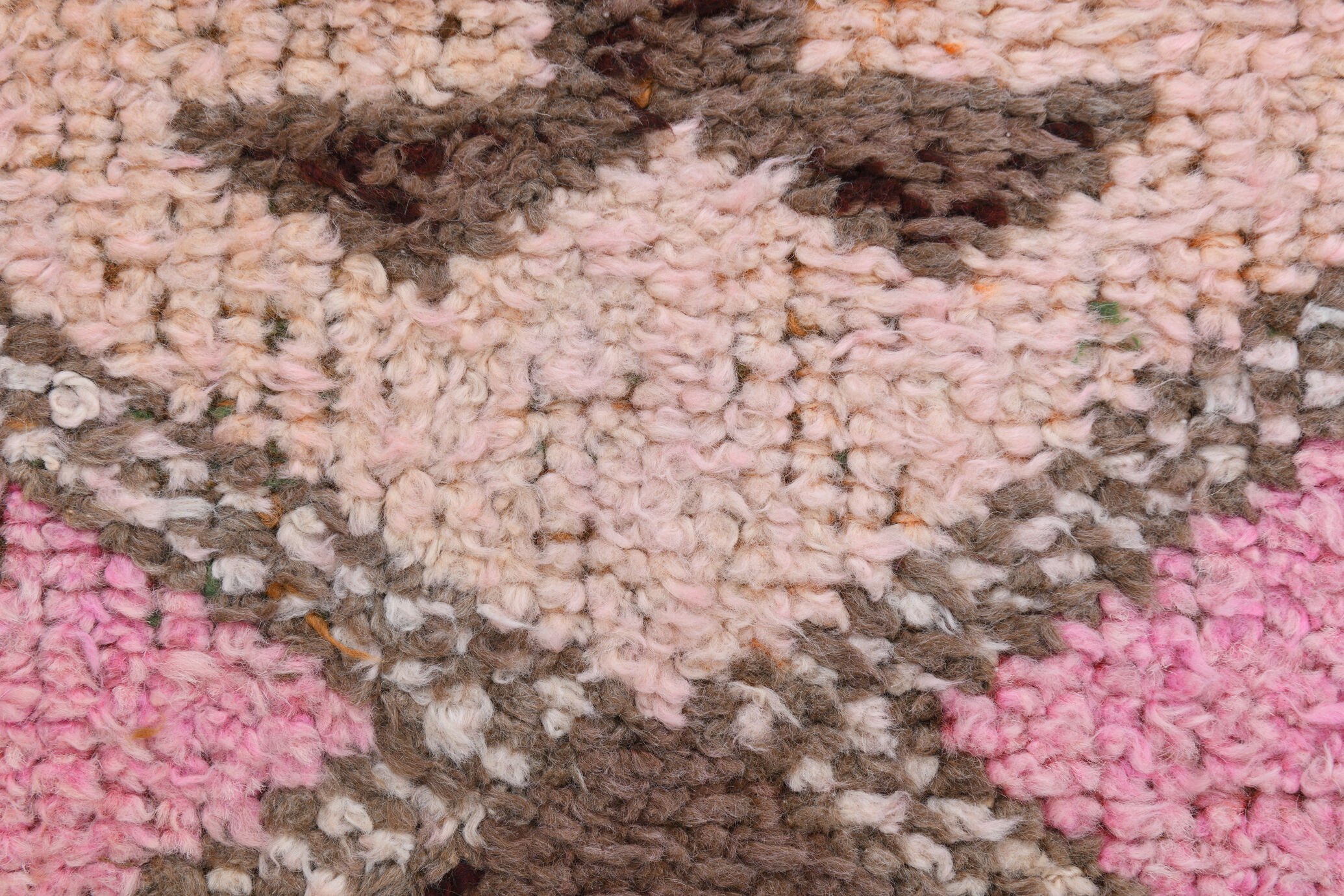 3x10 pink and brown herki runner rug, 307x88cm