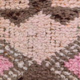 3x10 pink and brown herki runner rug, 307x88cm