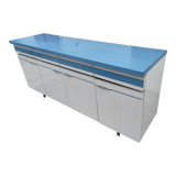 Kitchen cabinet in blue formica 4 doors 4 drawers