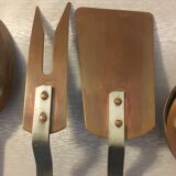 batch of copper utensils