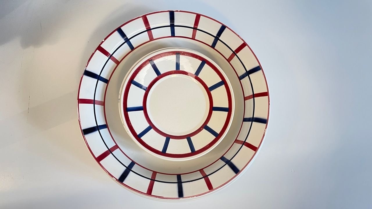 Set of 7 ceramic dishes hbcm béarn france
