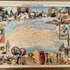 Old poster map of North Africa from 1948 - JP Pinchon