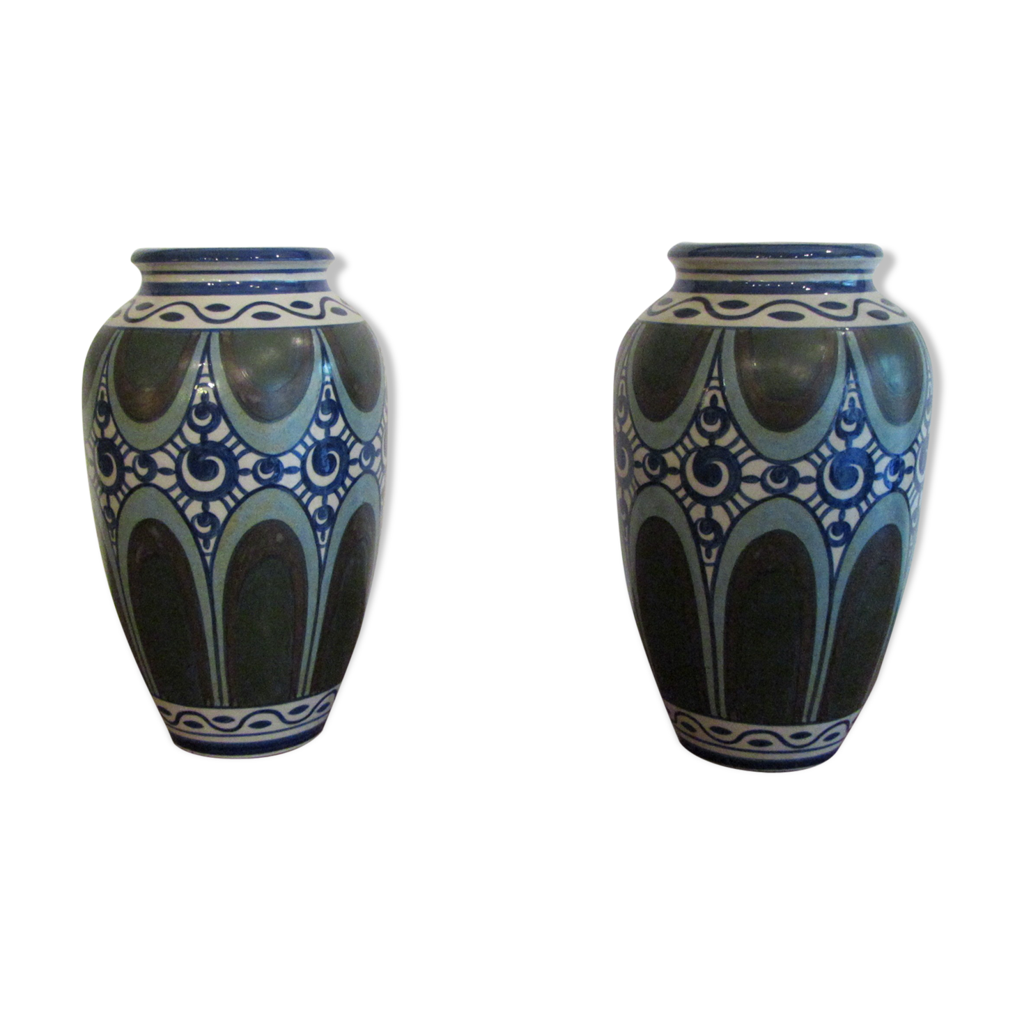 Paire vases Charles Catteau grès Keramis