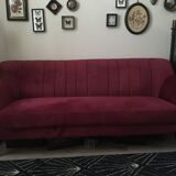 Red velvet sofa
