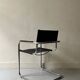 Chrome and black leather armchair