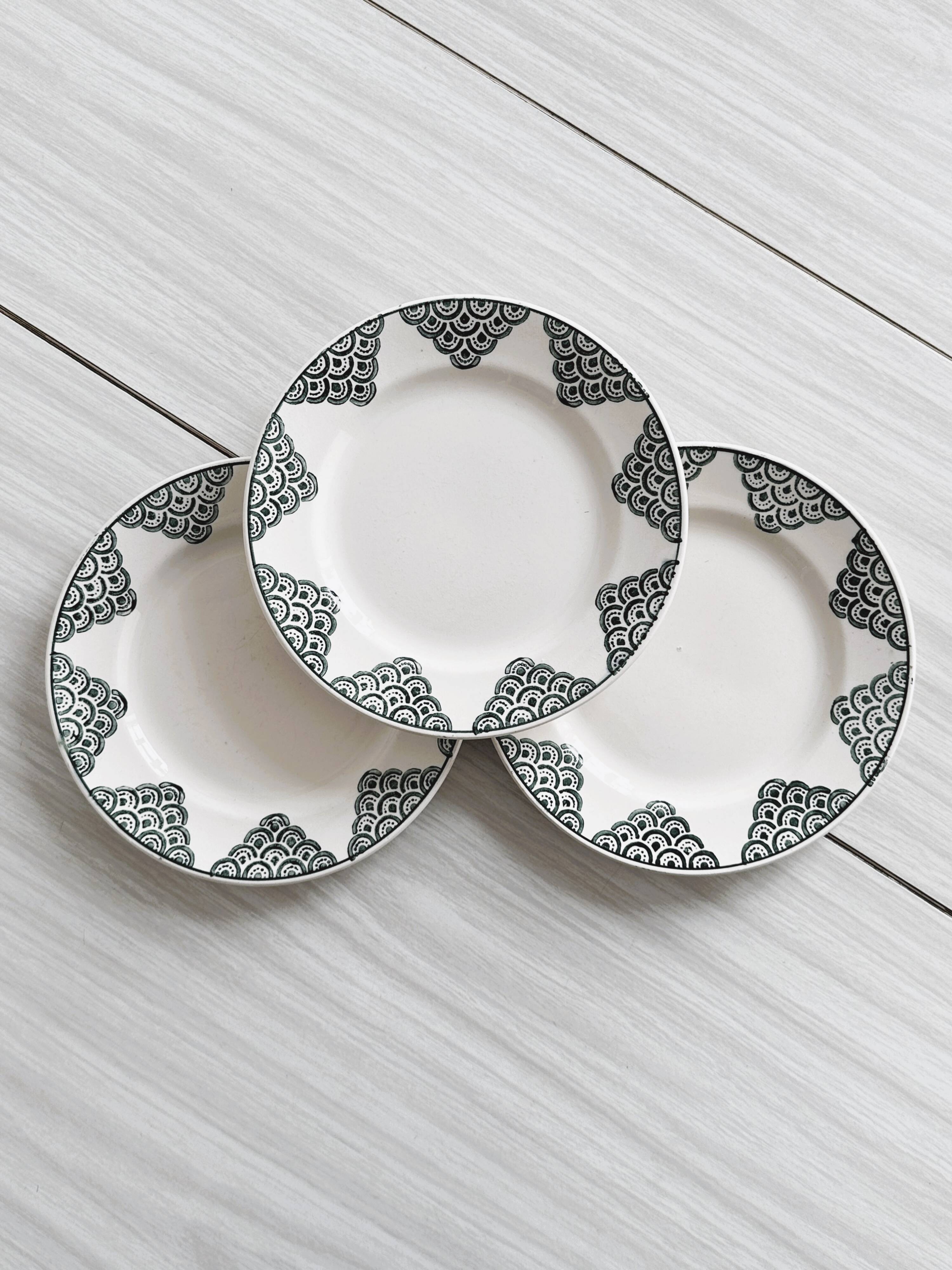 Terre de fer St Amand dessert plates.