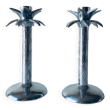 Pair of palm tree candlesticks