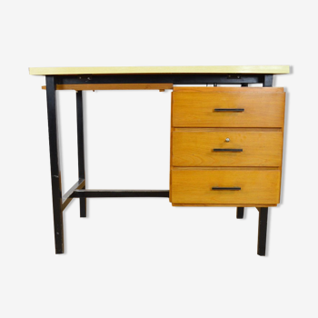 Desk in oak foot metal black 1960