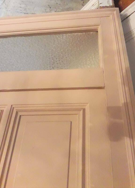 Old Haussmannian door 83x219.5cm with glazed transom frame.