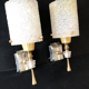 Pair of vintage perspex wall lamps
