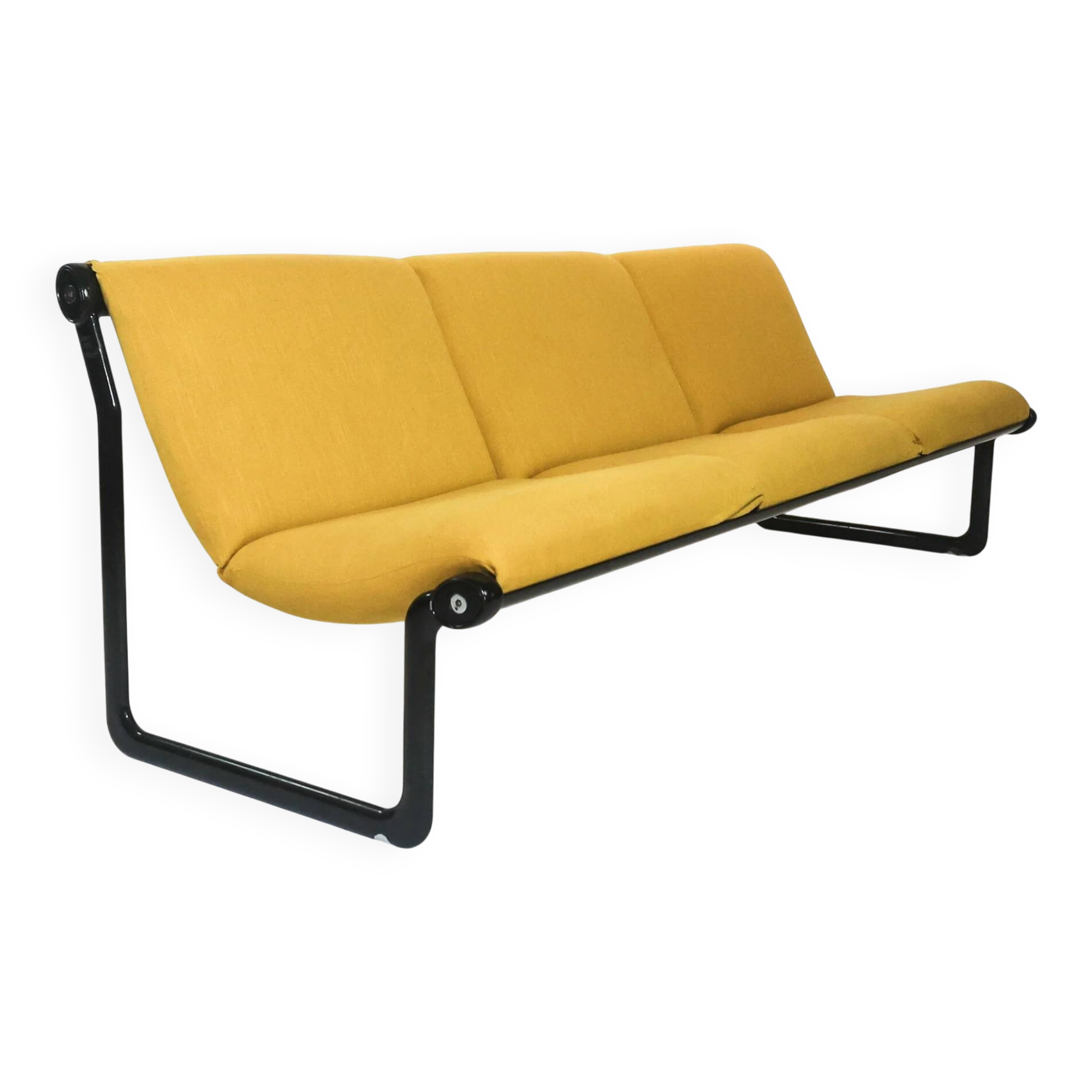 Three-seater sofa "Sling" Knoll vintage yellow, 1970s