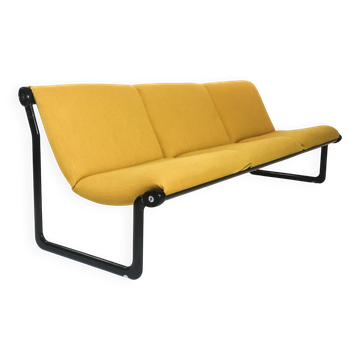 Three-seater sofa "Sling" Knoll vintage yellow, 1970s
