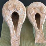 Pairs of birds in ceramic signed