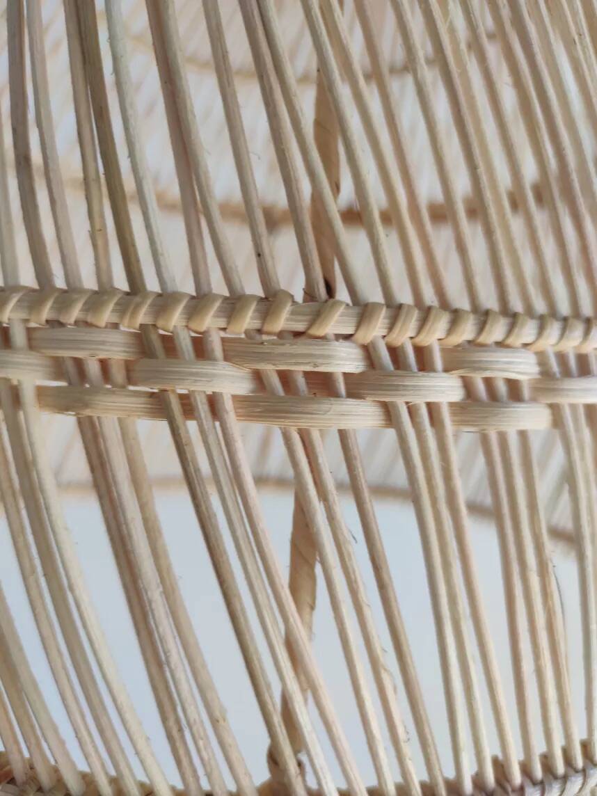 Bell-shaped rattan pendant or lampshade