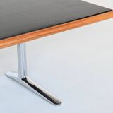 Warren Platner writing desk leather and oak Knoll United States 1970