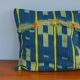 Housse de coussin en tissu baoulé jaune