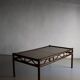 Dark rattan glass coffee table | 1980s