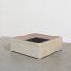 Table basse vintage en cuir avec support pour plantes, 1970