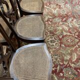 Suite de 6 chaises cannées Napoléon III - Louis Philippe