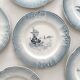 6 antique dessert plates in "Marine" faience from Orchies